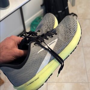 Brooks Gray and Yellow Running Shoes, used for a few miles outside in good shape